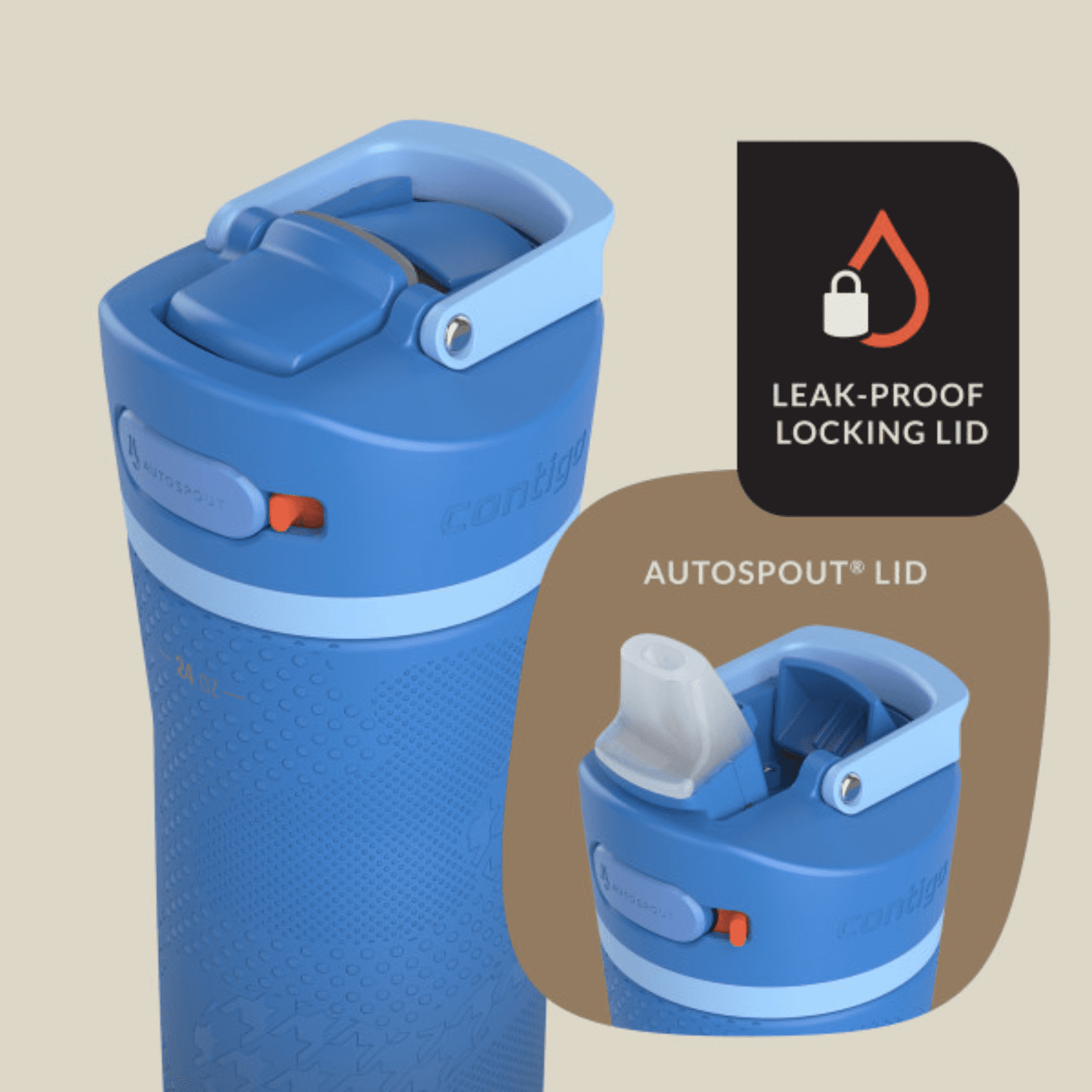 Contigo x Ally Love Ashland Chill 2.0 Stainless Steel Water Bottle with Autospout Lid, 24 oz, Oatmilk M92W