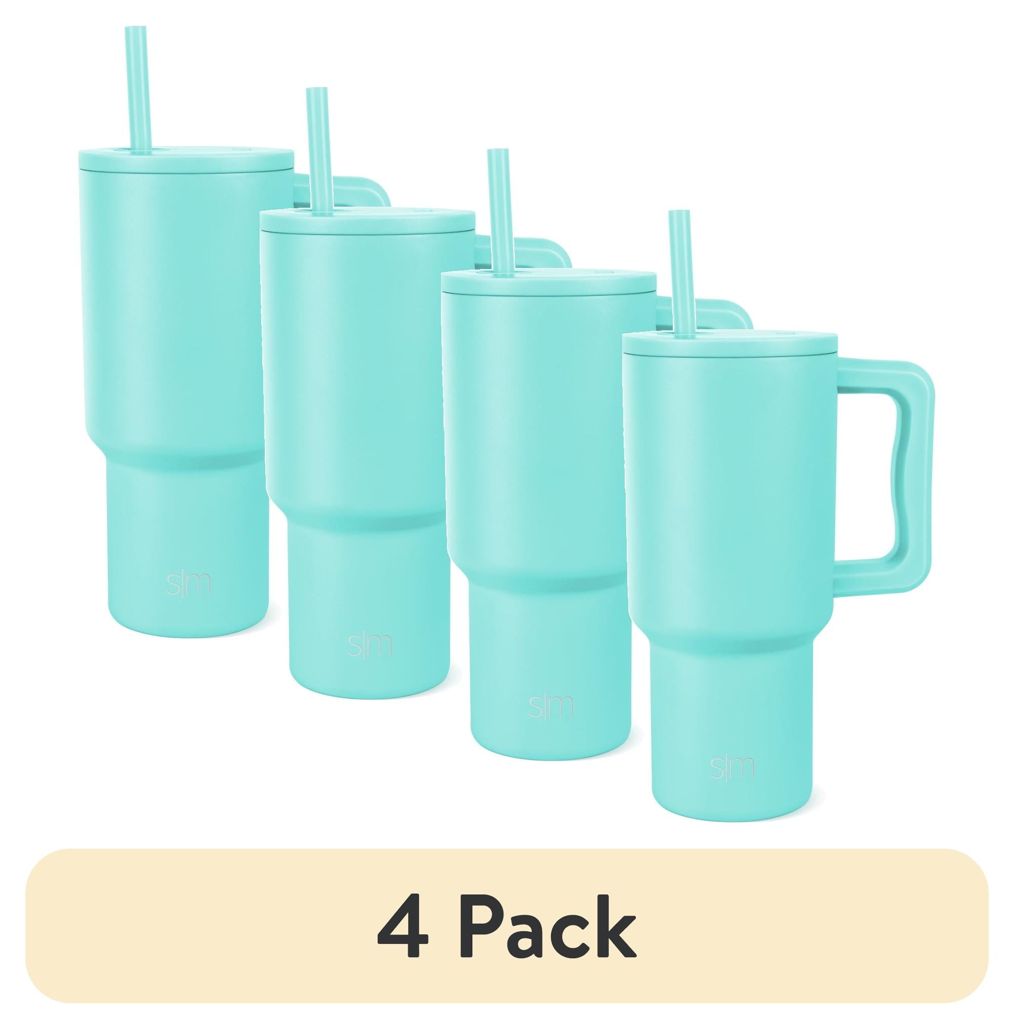 Simple Modern 30 fl oz Insulated Stainless Steel Trek Tumbler with Straw Lid | Seaglass Sage and Cream Checkmate M690W