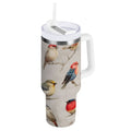 40 oz Insulated Stainless Steel Tumbler Double Wall Stainless Steel Tumbler with 2-Way Drinking Birds Pattern M612F