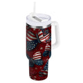 40 oz Insulated Stainless Steel Tumbler Double Wall Stainless Steel Tumbler with 2-Way Drinking Butterfly with National Flag M517Q