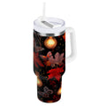 40 oz Insulated Stainless Steel Tumbler Double Wall Stainless Steel Tumbler with 2-Way Drinking Light Bulbs and Maple Leaves M534W