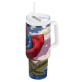 40 oz Insulated Stainless Steel Tumbler Double Wall Stainless Steel Tumbler with 2-Way Drinking Roses and Clouds M523Q
