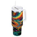 40 oz Insulated Stainless Steel Tumbler Double Wall Stainless Steel Tumbler with 2-Way Drinking Swirling Galaxy M496J