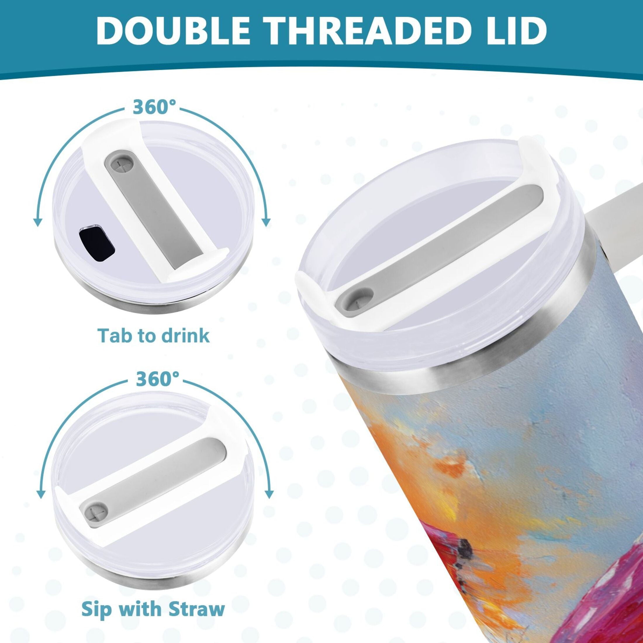 30 oz Insulated Stainless Steel Tumbler Double Wall Stainless Steel Tumbler with 2-Way Drinking Red and Orange Butterflies M467Z