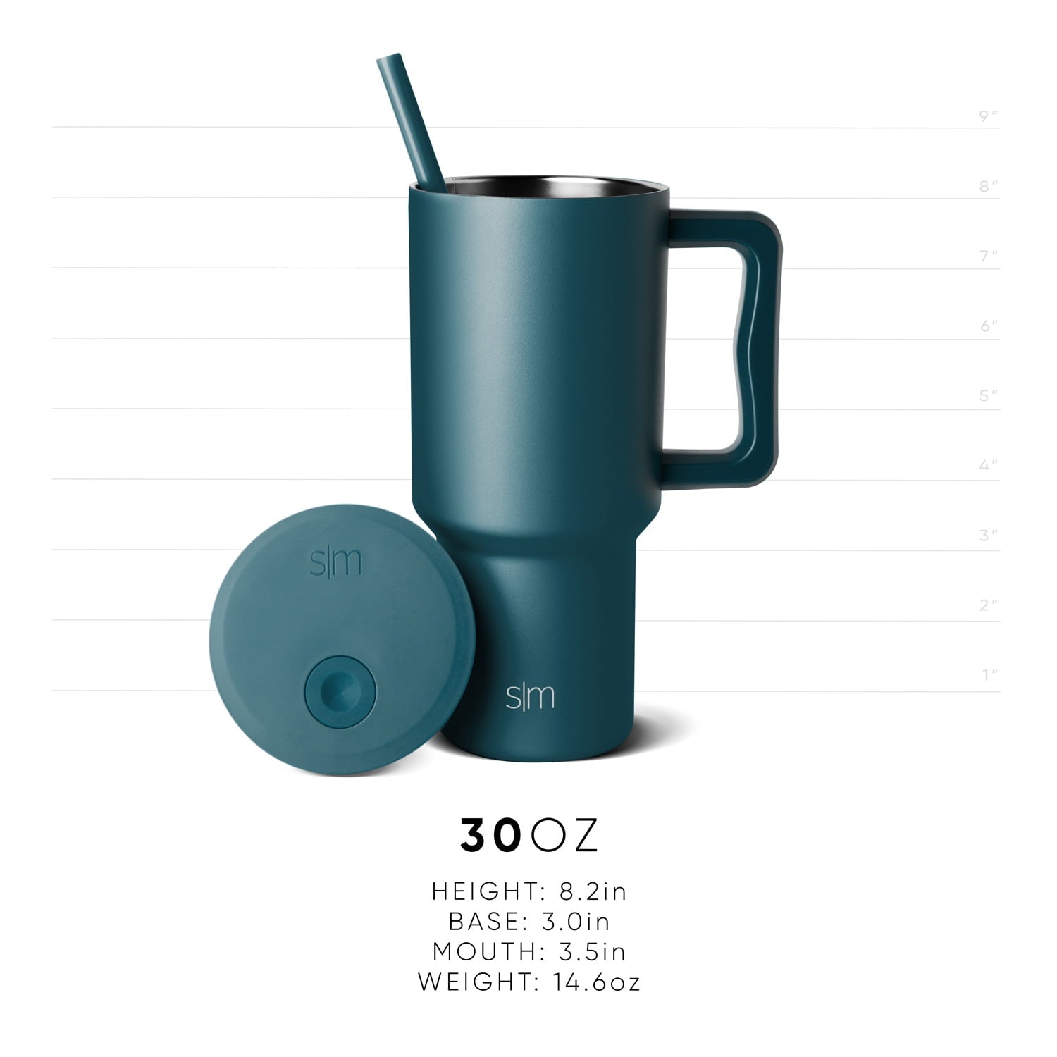 Simple Modern 30 fl oz Insulated Stainless Steel Trek Tumbler with Straw Lid | Seaglass Sage and Cream Checkmate M690W