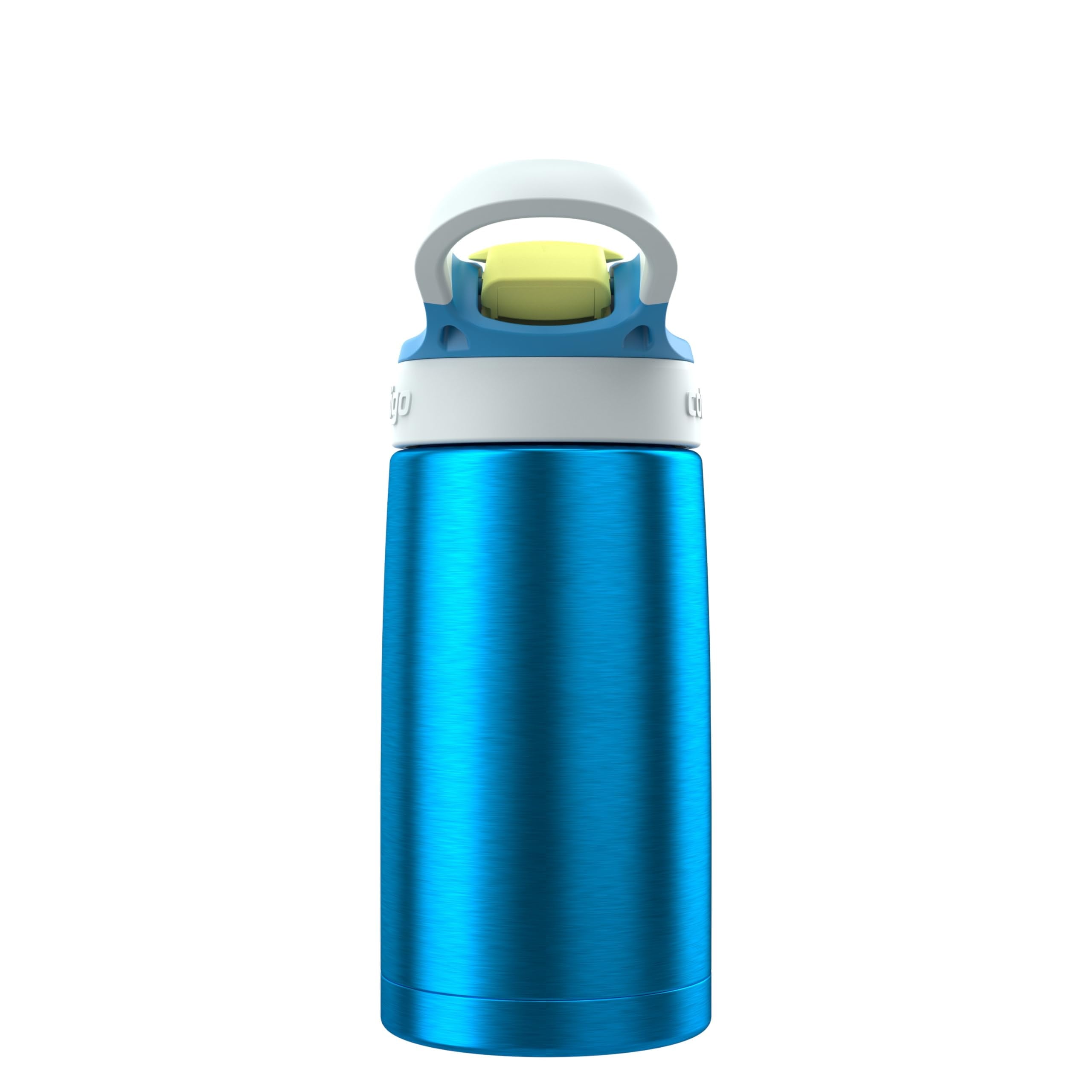 Kids Water Bottle with Straw 13 oz Autospout, Easy Clean Lid, Pop Up Spill Proof Valve, Durable BPA Free Plastic, for School Sports Travel, Blue M60W