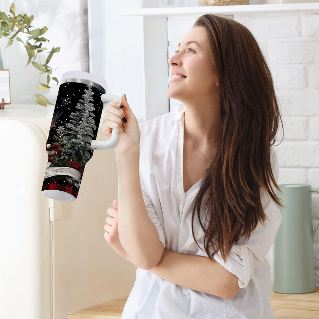 30 oz Insulated Stainless Steel Tumbler Double Wall Stainless Steel Tumbler with 2-Way Drinking Christmas Snowman M583H