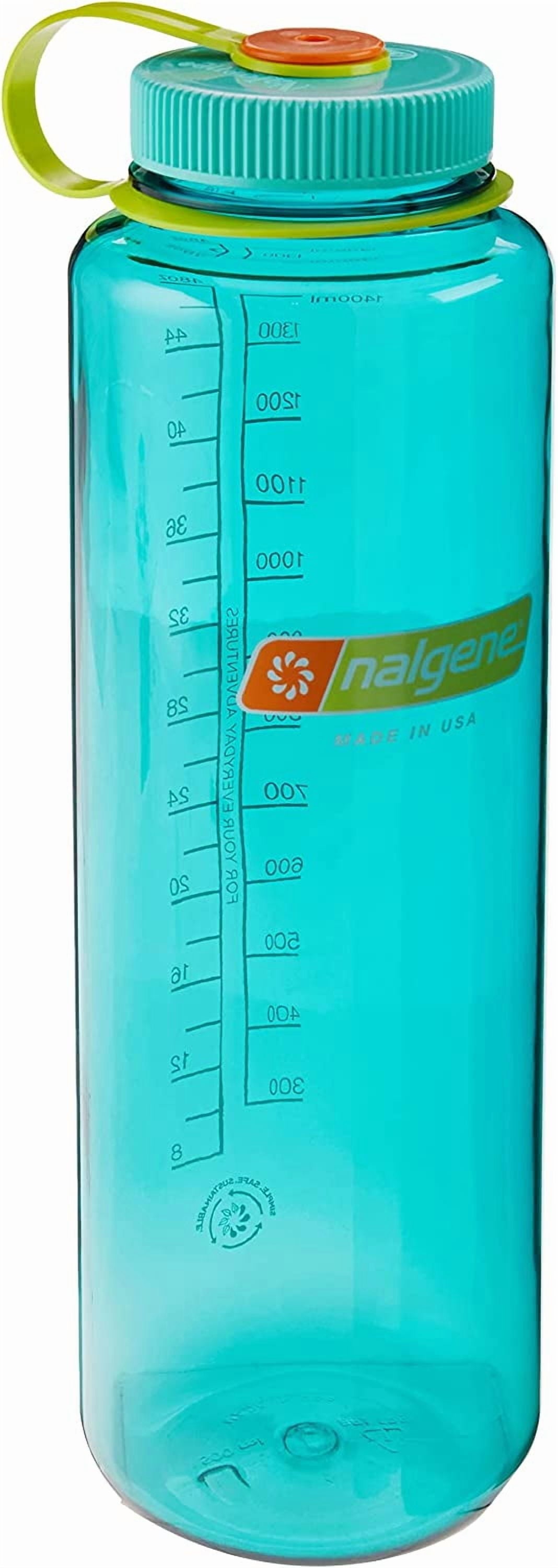 Nalgene Sustain Tritan BPA-Free Water Made with Material Derived from 50% Plastic Waste (using ISCC certified mass balance), 48 OZ, Wide Mouth, Cerulean M149D