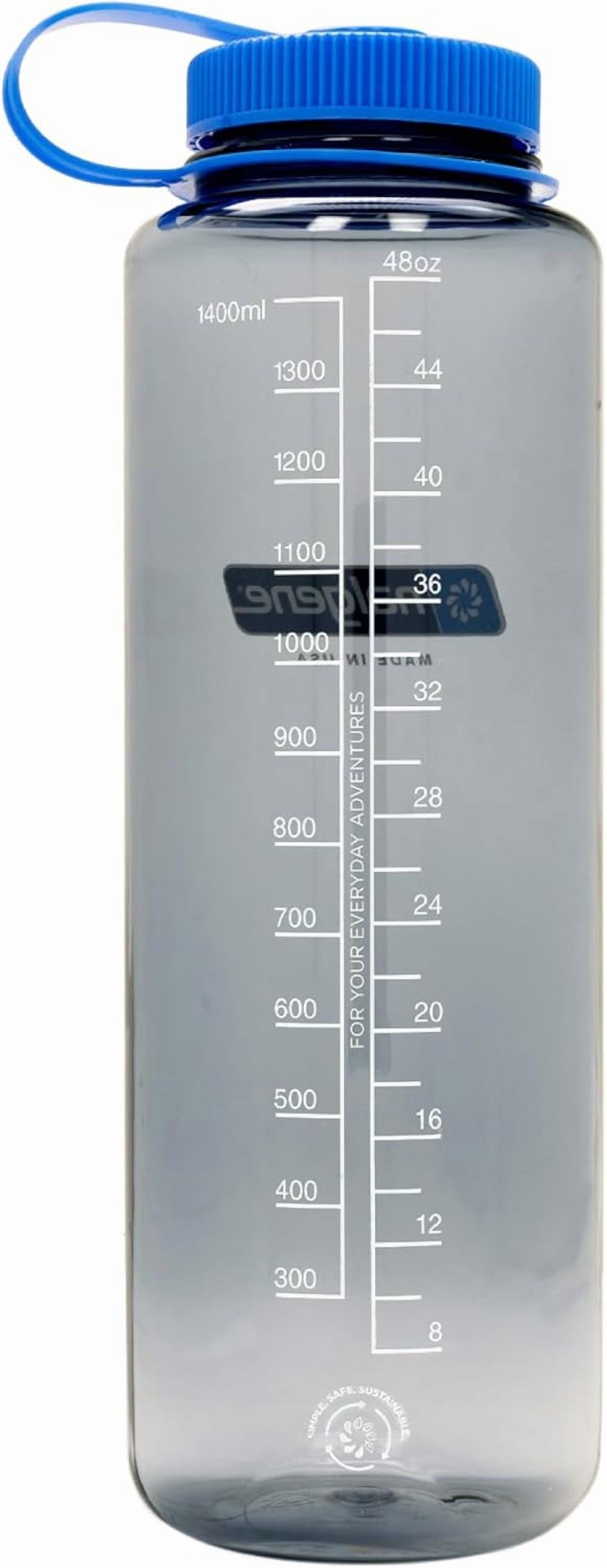 Nalgene Sustain Tritan BPA-Free Water Made with Material Derived from 50% Plastic Waste (using ISCC certified mass balance), 48 OZ, Wide Mouth, Cerulean M149D