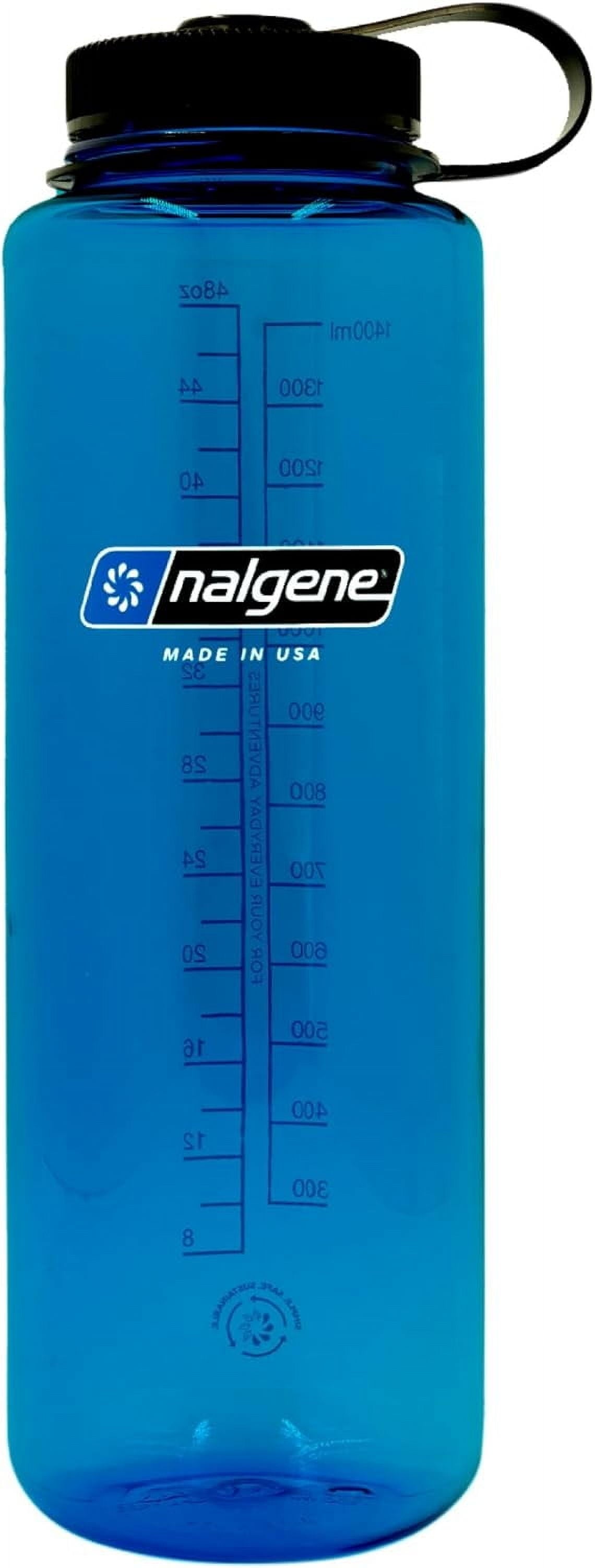 Nalgene Sustain Tritan BPA-Free Water Made with Material Derived from 50% Plastic Waste (using ISCC certified mass balance), 48 OZ, Wide Mouth, Cerulean M149D