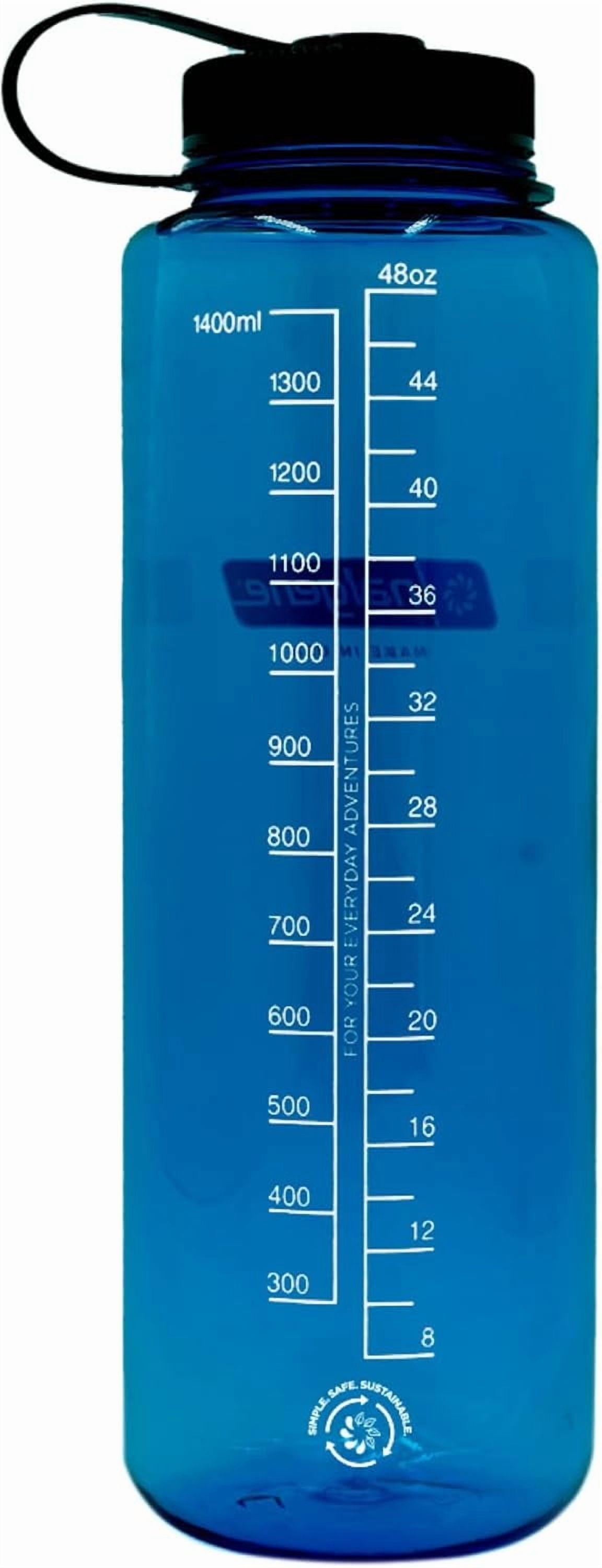 Nalgene Sustain Tritan BPA-Free Water Made with Material Derived from 50% Plastic Waste (using ISCC certified mass balance), 48 OZ, Wide Mouth, Cerulean M149D