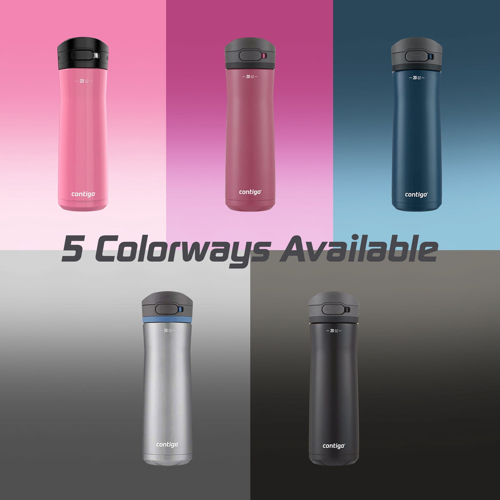 Contigo Jackson Chill 2.0 Stainless Steel Water Bottle with AUTOPOP Lid, 20 Ounces, Azalea M85W