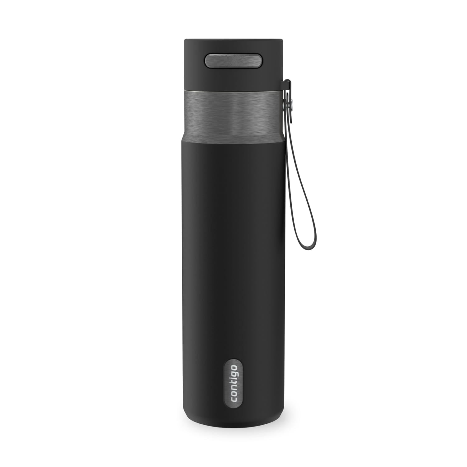 Contigo AutoSeal Leakproof Stainless Steel Reusable Water Bottle Tumbler with Carrying Strap, Cream/Champagne, 24 oz M19Q