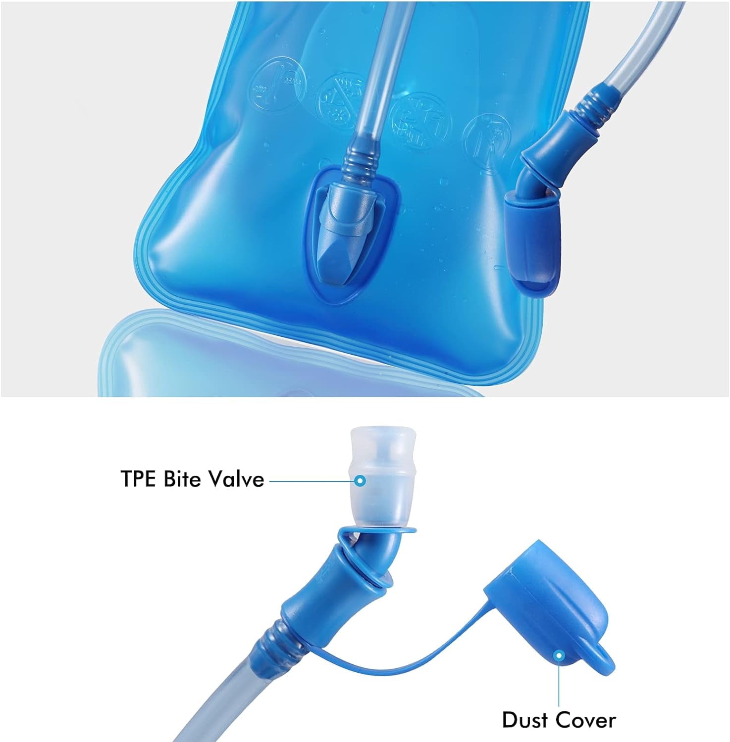 TAGVO Hydration Bladder 2 Liter BPA Free 70oz + Cleaning Brushes Kit, Leakproof Water Bladder Travel Reservoir Hydration Bag, Easy Cleaning by 3 Brushes and Air Drying by Collapsible Frame M383M