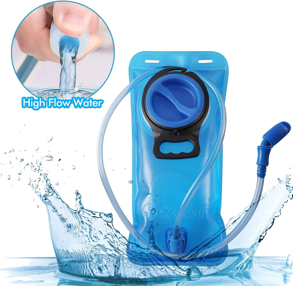 TAGVO Hydration Bladder 2 Liter BPA Free 70oz + Cleaning Brushes Kit, Leakproof Water Bladder Travel Reservoir Hydration Bag, Easy Cleaning by 3 Brushes and Air Drying by Collapsible Frame M383M