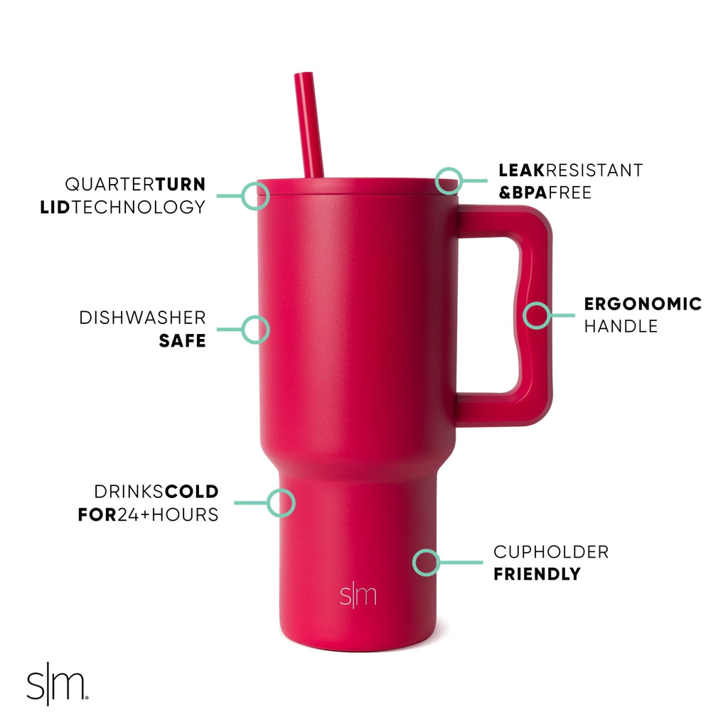 Simple Modern 30 fl oz Insulated Stainless Steel Trek Tumbler with Straw Lid | Seaglass Sage and Cream Checkmate M690W