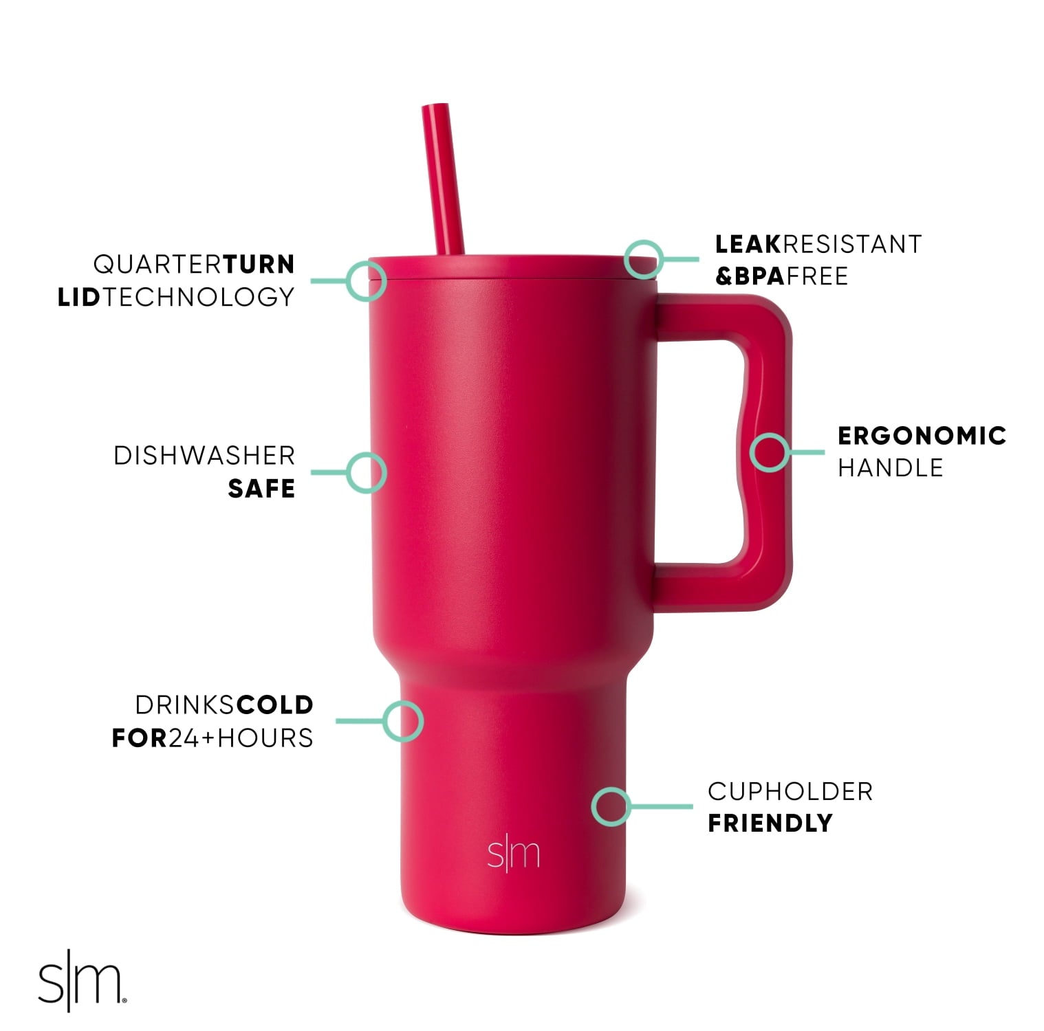 Simple Modern 30 fl oz Insulated Stainless Steel Trek Tumbler with Straw Lid | Seaglass Sage and Cream Checkmate M690W