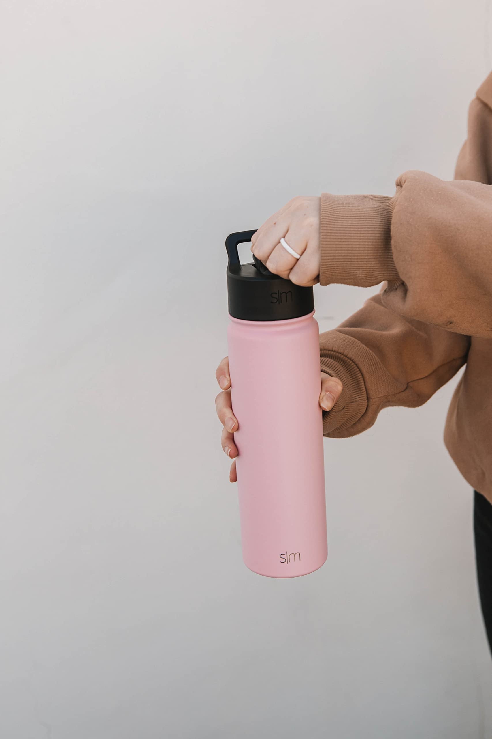 Simple Modern Kids Water Bottle with Straw Lid Vacuum Insulated Stainless Steel Metal Thermos Bottles | Reusable Leak Proof BPA-Free Flask for School | Summit Collection | 18oz, Blush -Blush M687A