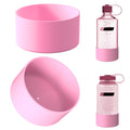 Linkidea 2 Pack Water Bottle Boot Compatible with Nalgene Sustain Wide Mouth 32oz/48oz, Narrow Mouth 32oz, Silicone Anti-Slip Bottle Bottom Bumper Protector (Light Pink) M212Y