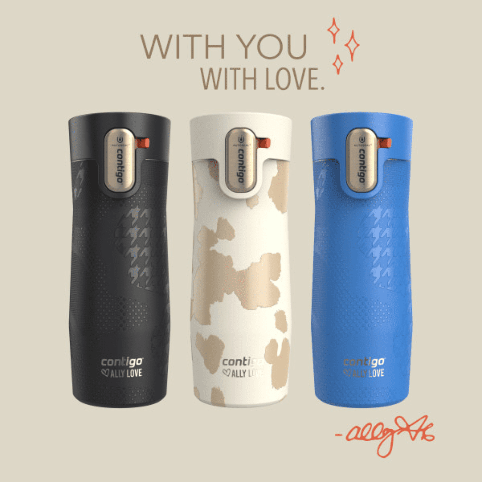 Contigo x Ally Love Autoseal West Loop Vacuum-Insulated Stainless Steel Travel Mug with Easy-Clean Lid, 16 oz, Stellar Jay M28H