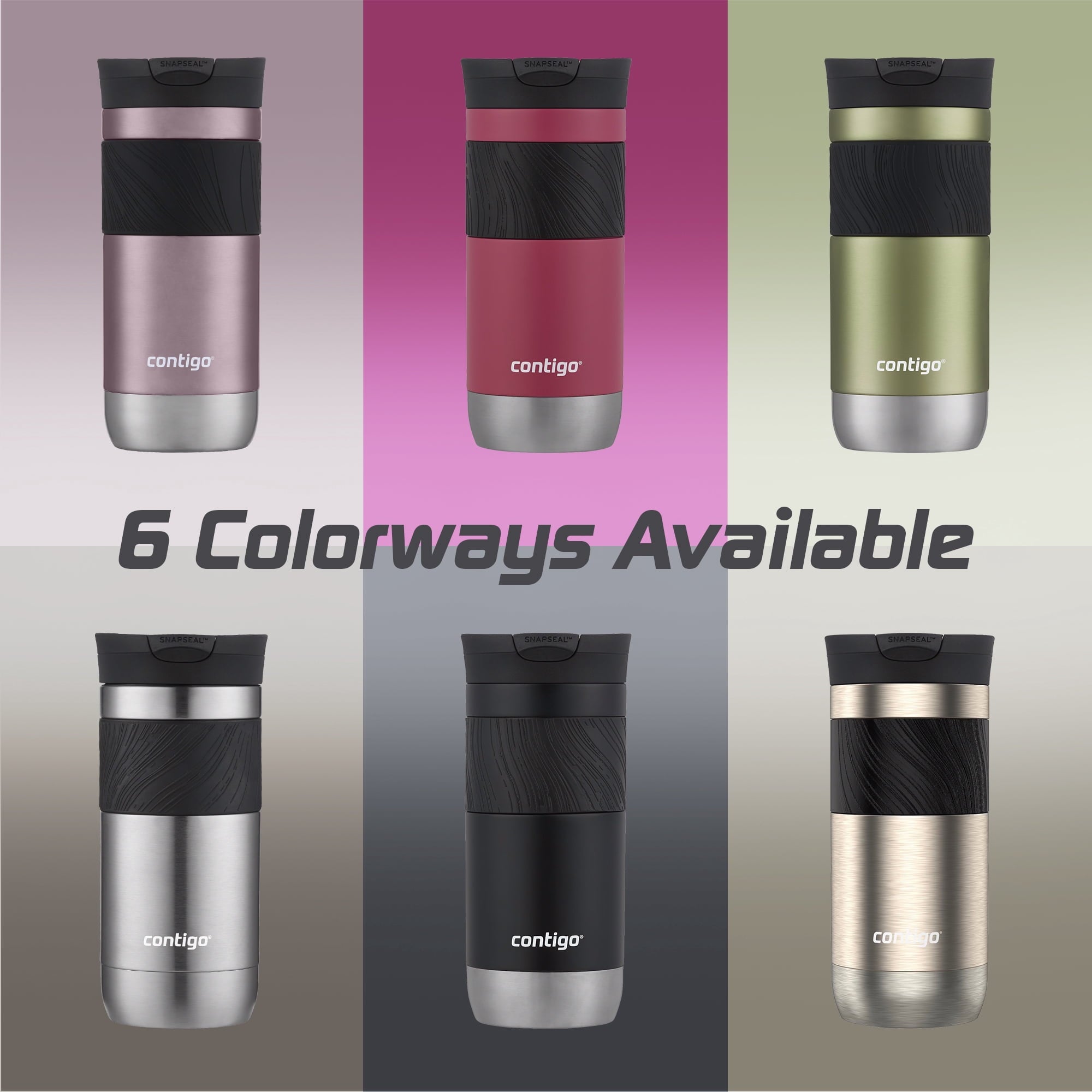 Contigo Byron 2.0 Stainless Steel Travel Mug with SNAPSEAL Lid and Grip, 16oz. M50V