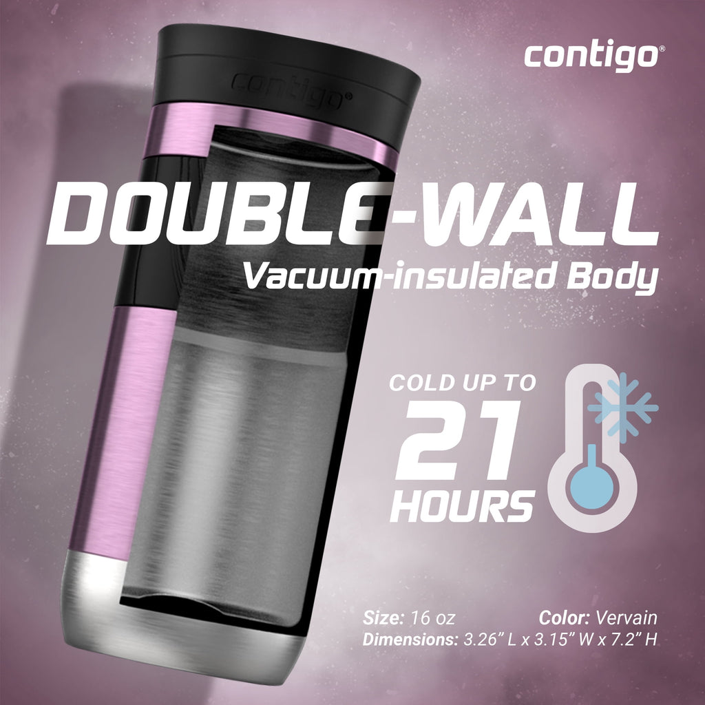 Contigo Byron 2.0 Stainless Steel Travel Mug with SNAPSEAL Lid and Grip, 16oz. M50V