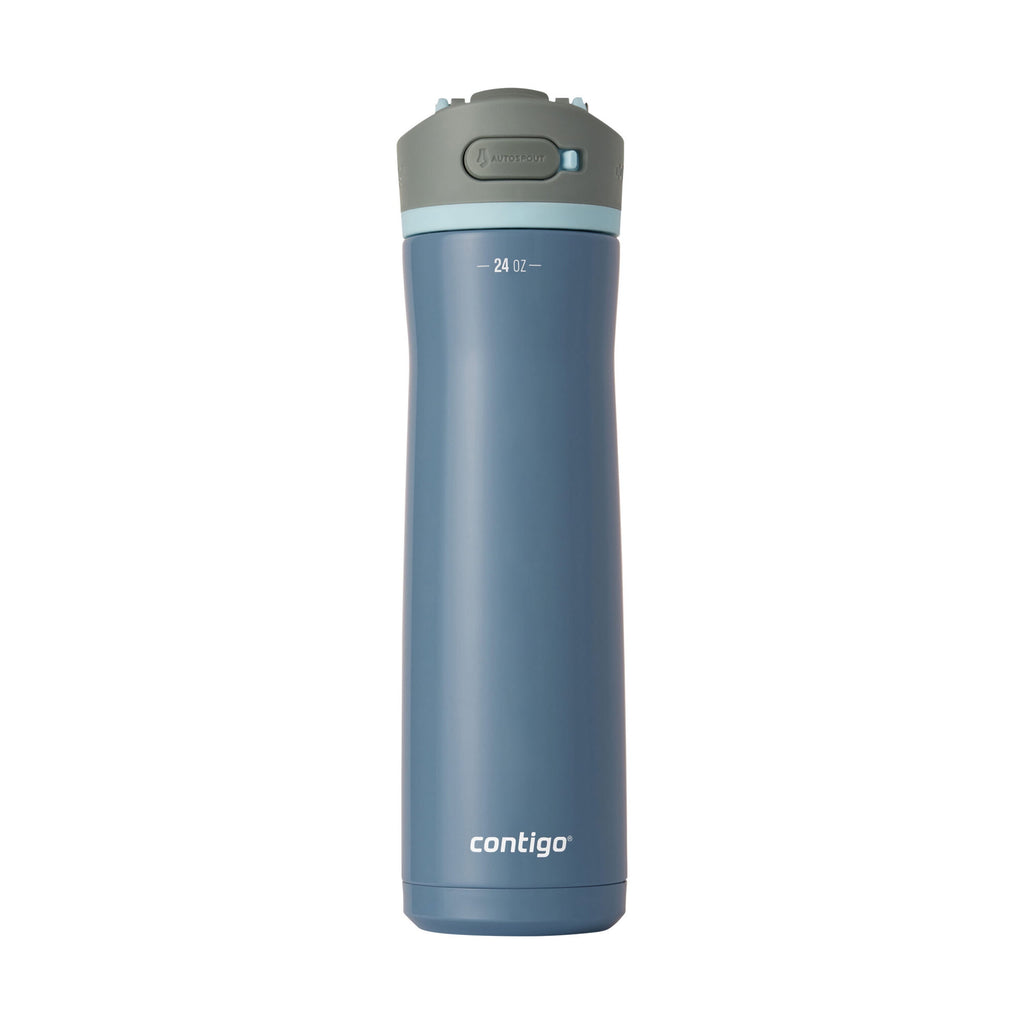 Contigo® Wells Chill Stainless Steel Filter Water Bottle with AUTOSPOUT® Straw Lid, 24 oz., Dark Ice M90U