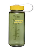 Nalgene 16oz Wide Mouth Water Bottle BPA-Free USA Made, Oil Green + Freesia M145U