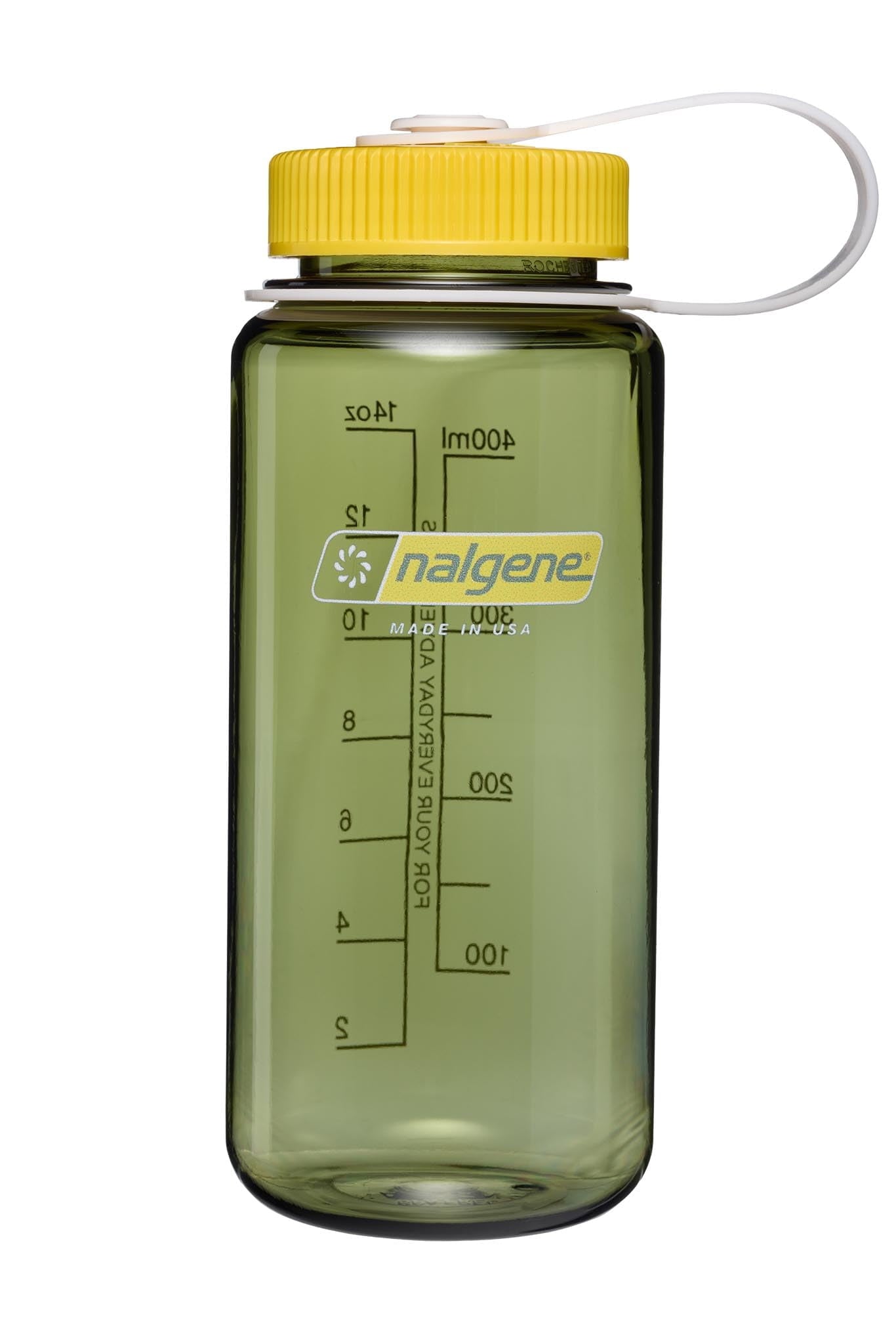 Nalgene 16oz Wide Mouth Water Bottle BPA-Free USA Made, Oil Green + Freesia M145U