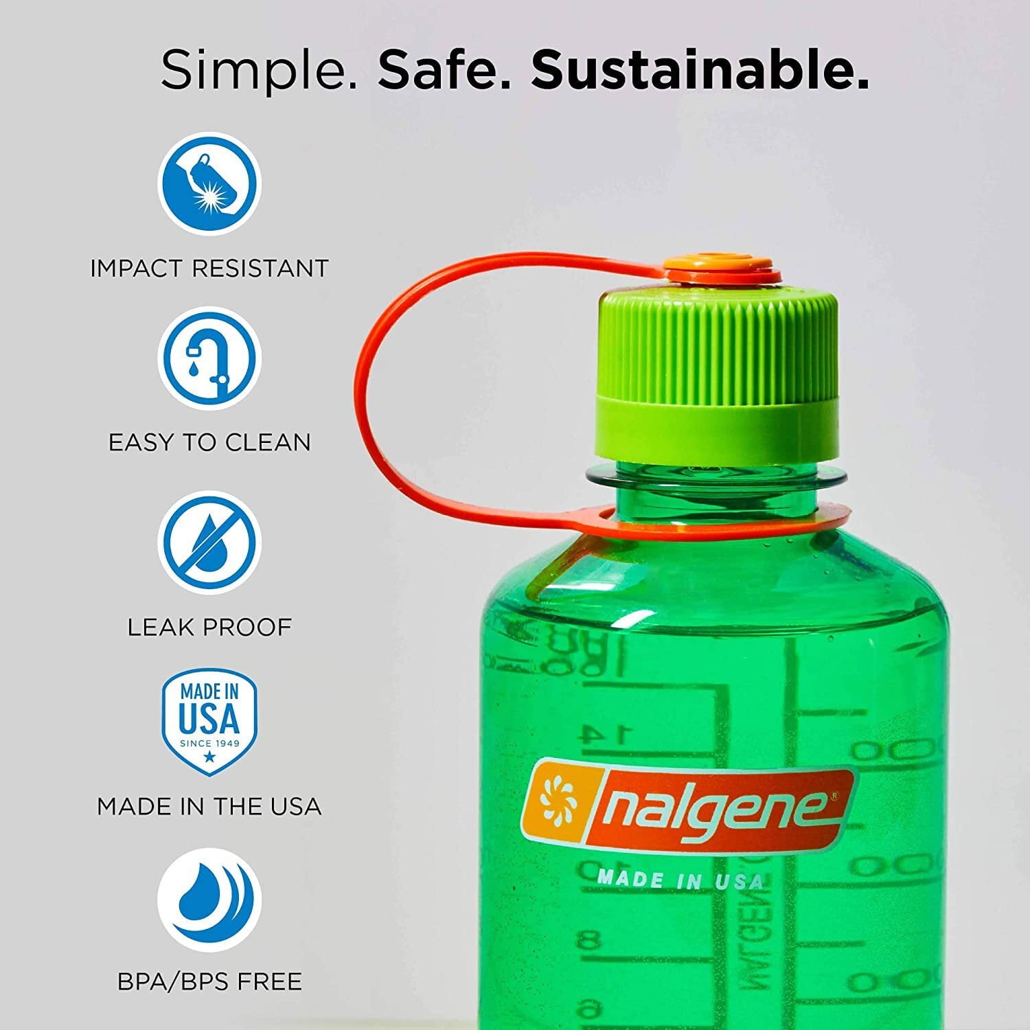 Nalgene Sustain 32 oz Narrow Mouth Plastic Water Bottle M138M