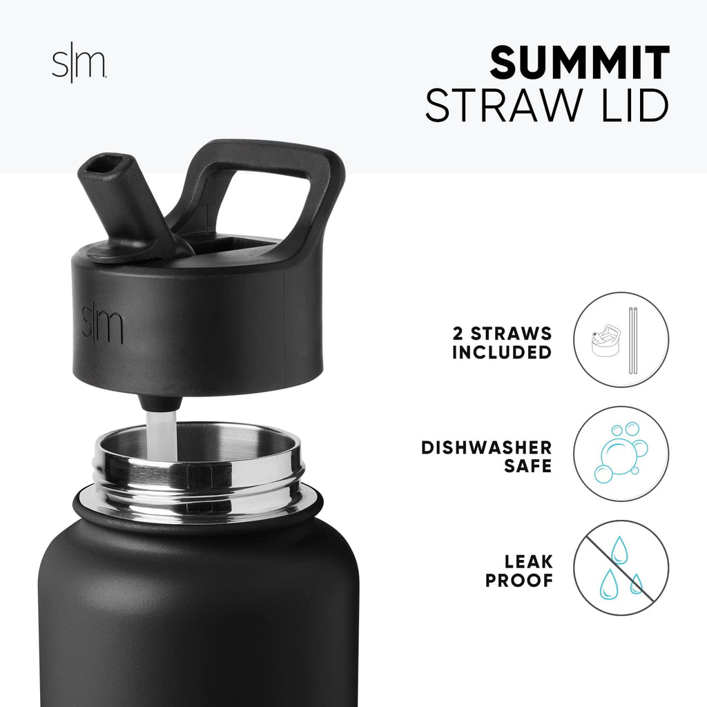 Simple Modern Kids Water Bottle with Straw Lid Vacuum Insulated Stainless Steel Metal Thermos Bottles | Reusable Leak Proof BPA-Free Flask for School | Summit Collection | 18oz, Checkmate M433D