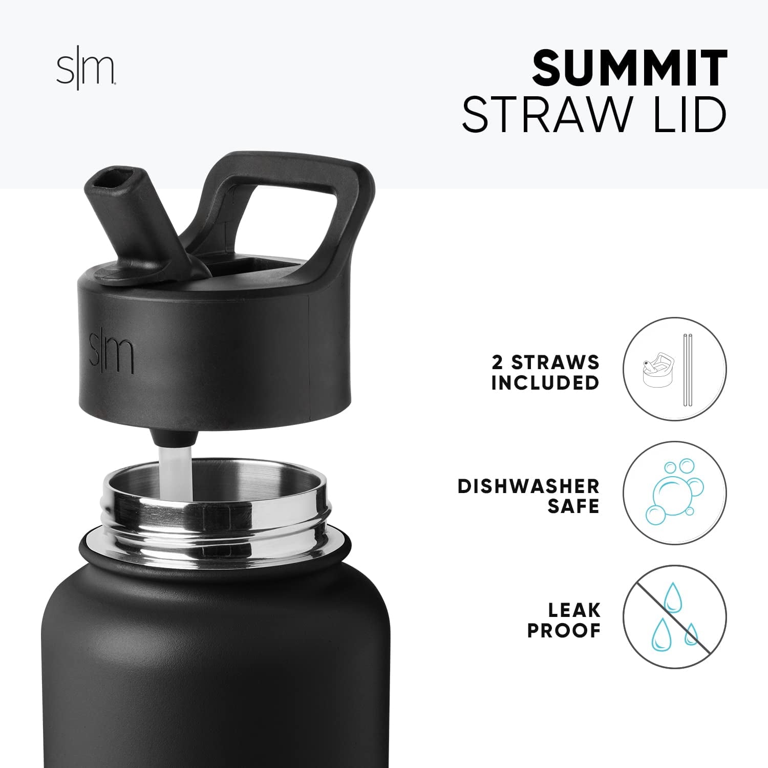 Simple Modern Kids Water Bottle with Straw Lid Vacuum Insulated Stainless Steel Metal Thermos Bottles | Reusable Leak Proof BPA-Free Flask for School | Summit Collection | 18oz, Checkmate M433D