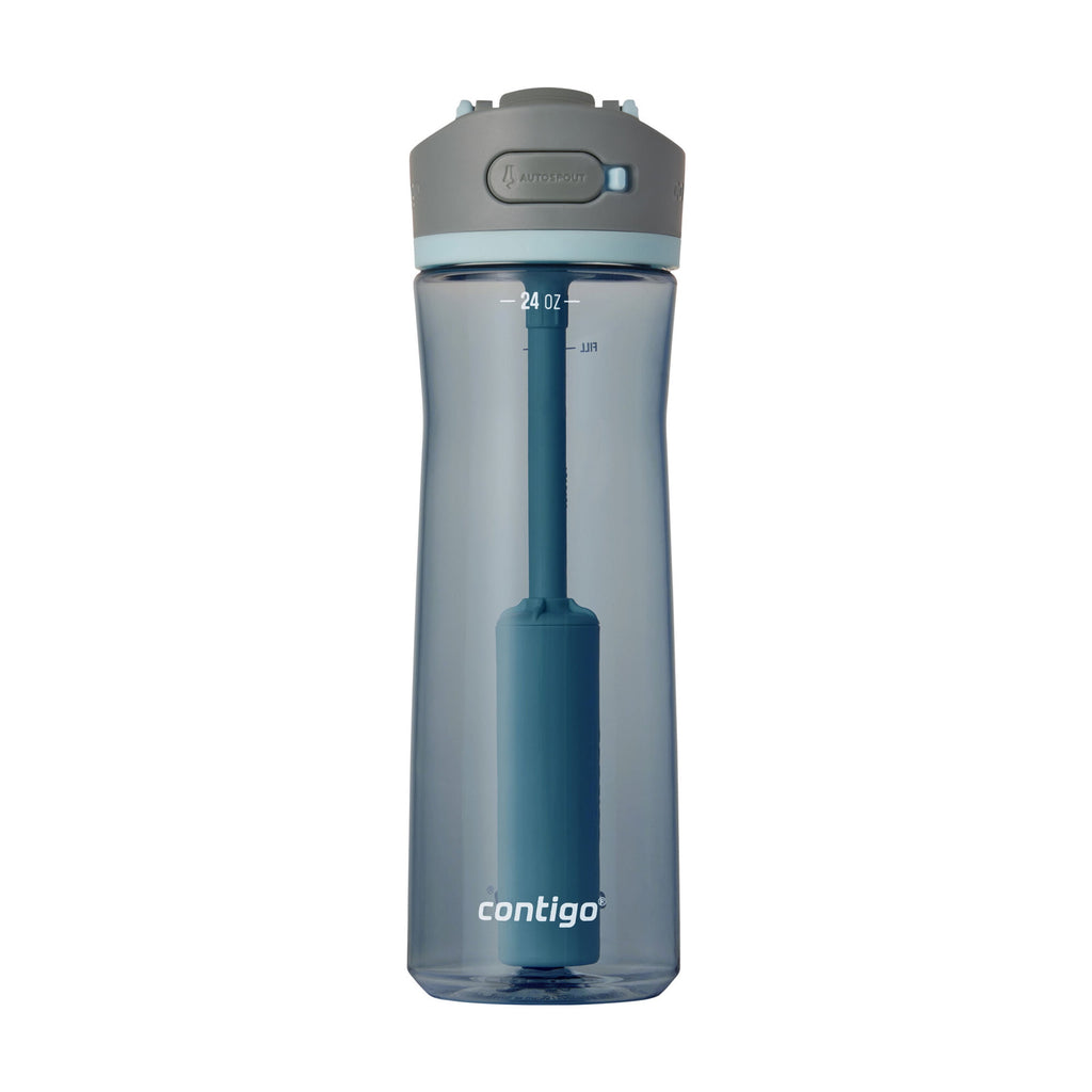 Contigo® Wells Plastic Filter Water Bottle with AUTOSPOUT® Straw Lid, 24 Oz., Dark Ice M58Y