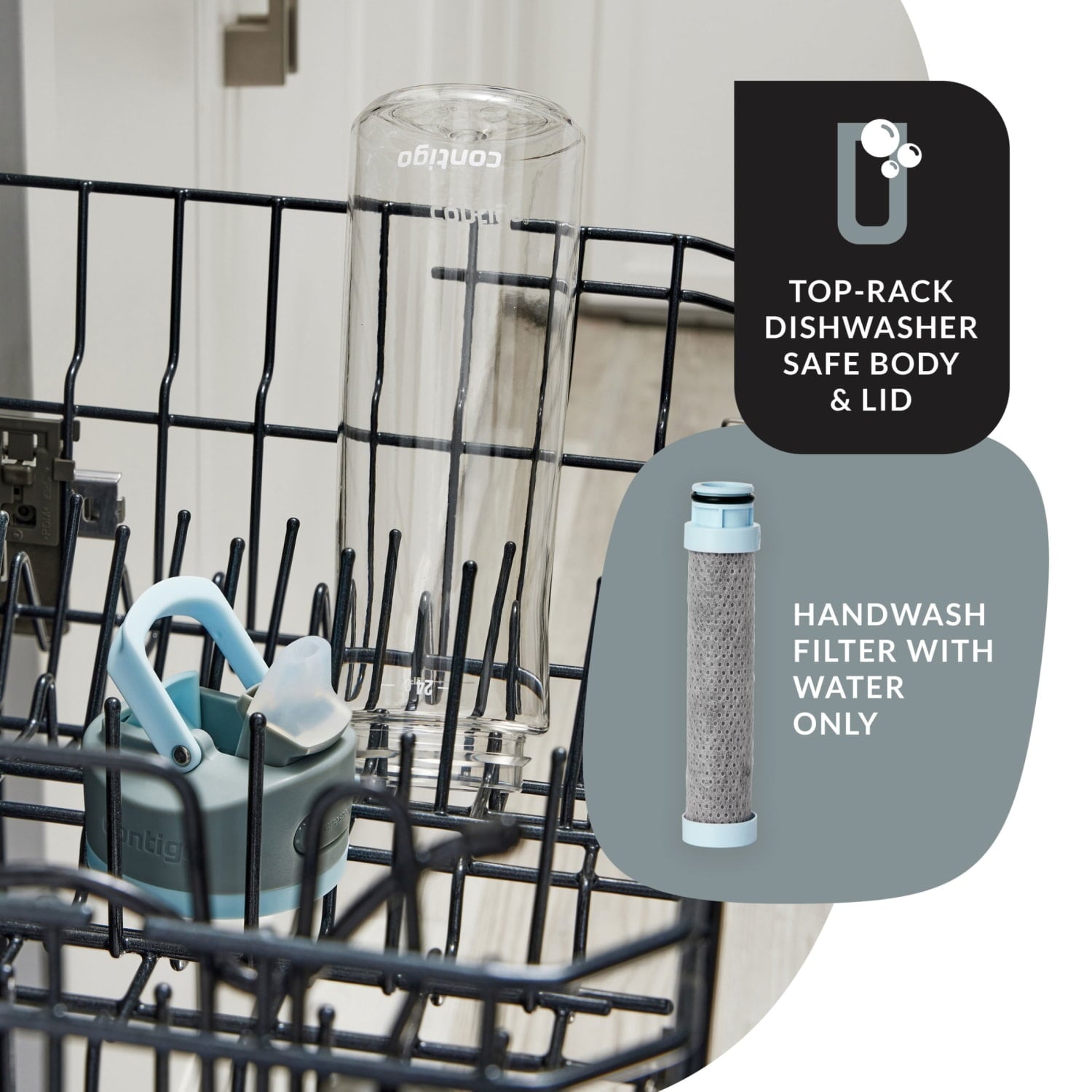 Contigo 24 oz. Wells Plastic Filter Water Bottle - Salt M18P