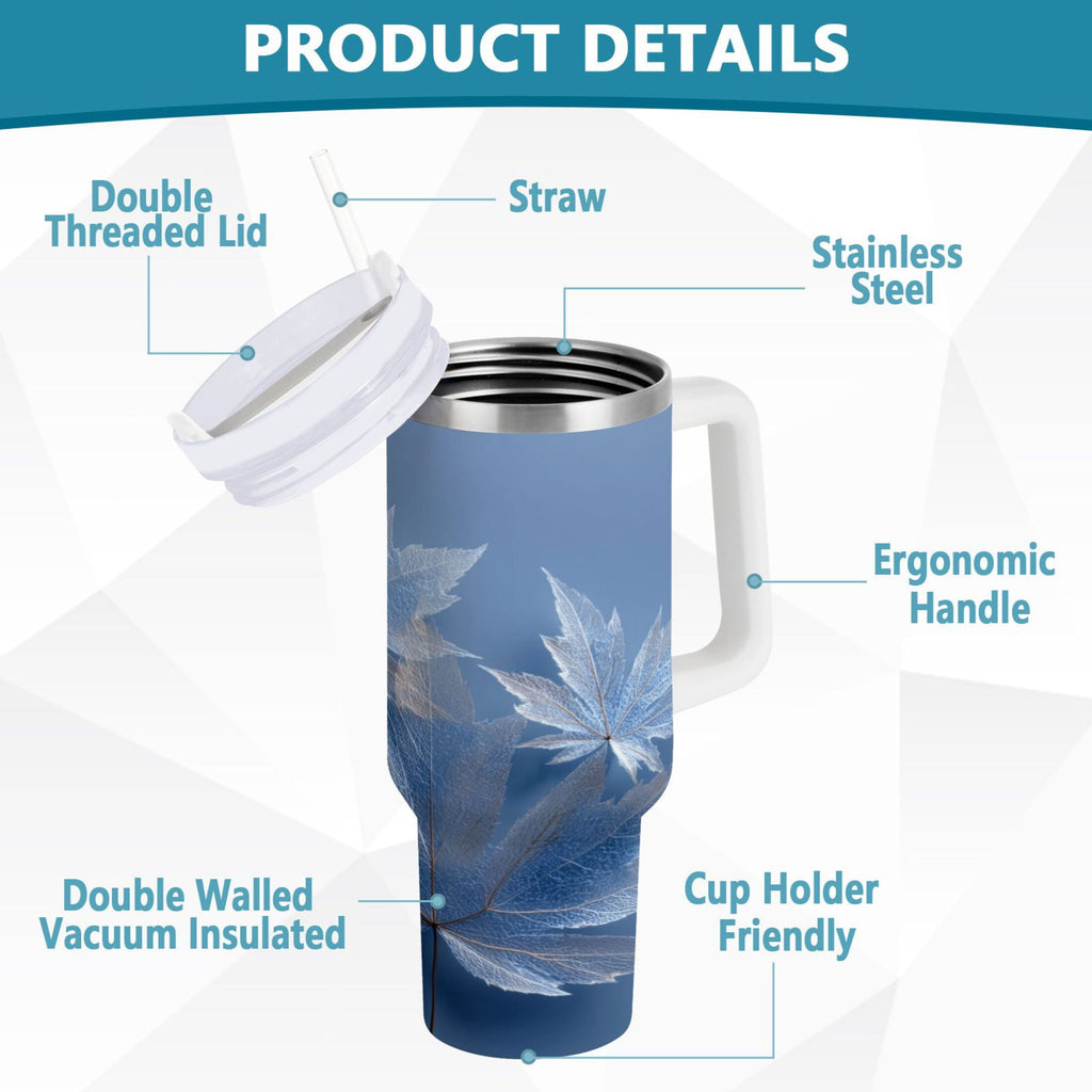 30 oz Insulated Stainless Steel Tumbler Double Wall Stainless Steel Tumbler with 2-Way Drinking Glass Mapleleaves M491L