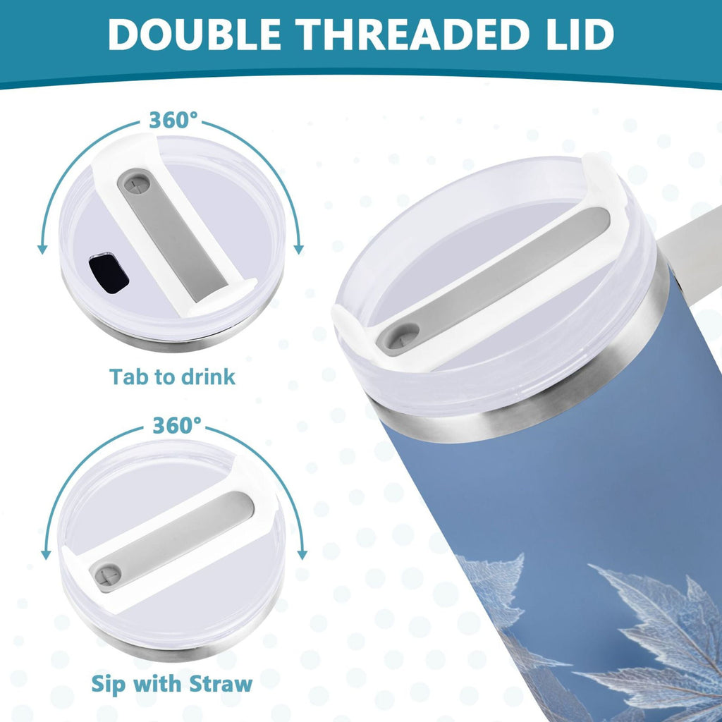 30 oz Insulated Stainless Steel Tumbler Double Wall Stainless Steel Tumbler with 2-Way Drinking Glass Mapleleaves M491L