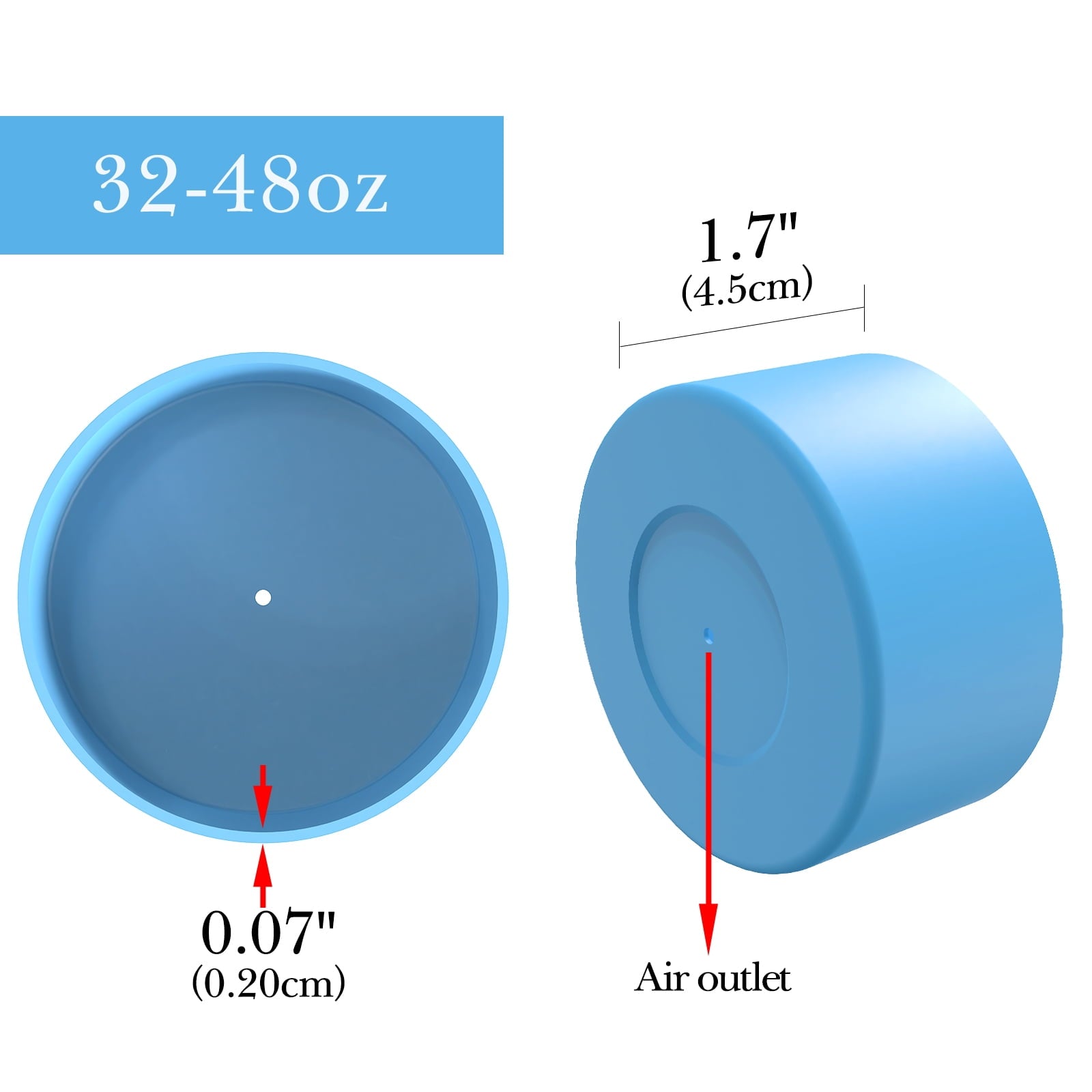 Linkidea 2 Pack Water Bottle Boot Compatible with Nalgene Sustain Wide Mouth 32oz/48oz, Narrow Mouth 32oz, Silicone Anti-Slip Bottle Bottom Bumper Protector (Blue) M209L