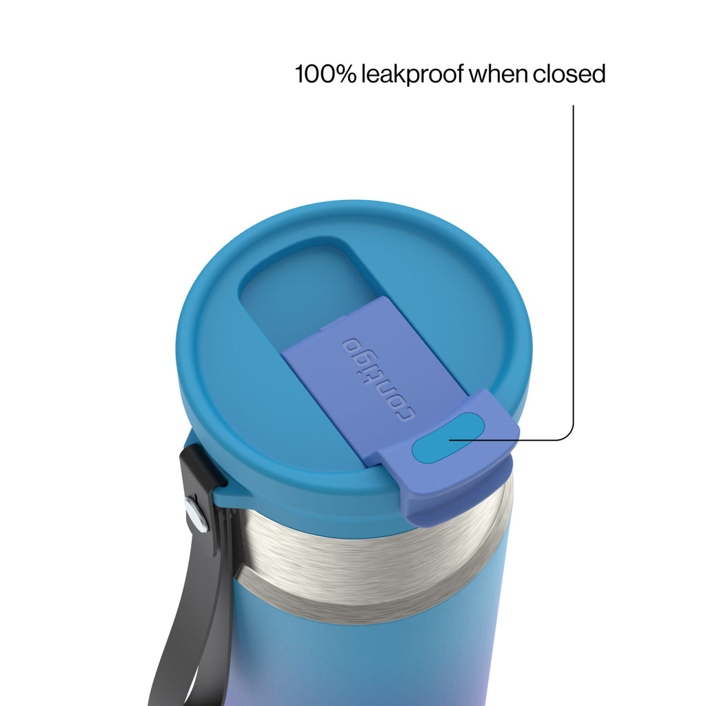 Contigo DualSip 16 oz Compact Leakproof Insulated Water Bottle with 2-Way Lid M49B