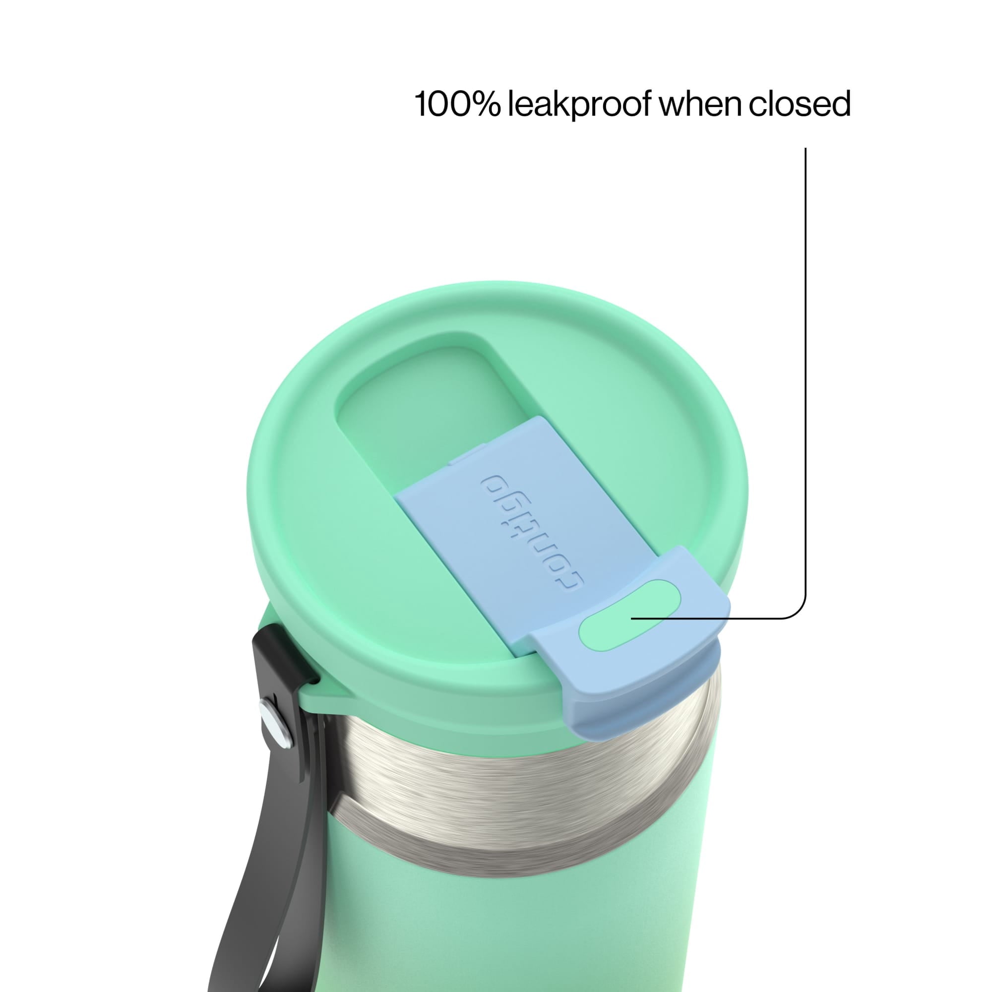 Contigo DualSip 16 oz Compact Leakproof Insulated Water Bottle with 2-Way Lid M49B