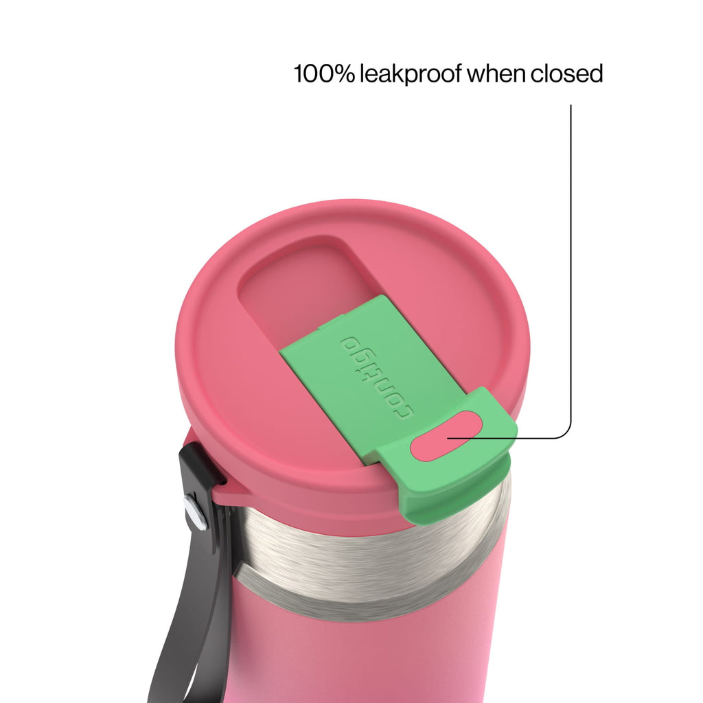 Contigo DualSip 16 oz Compact Leakproof Insulated Water Bottle with 2-Way Lid M49B