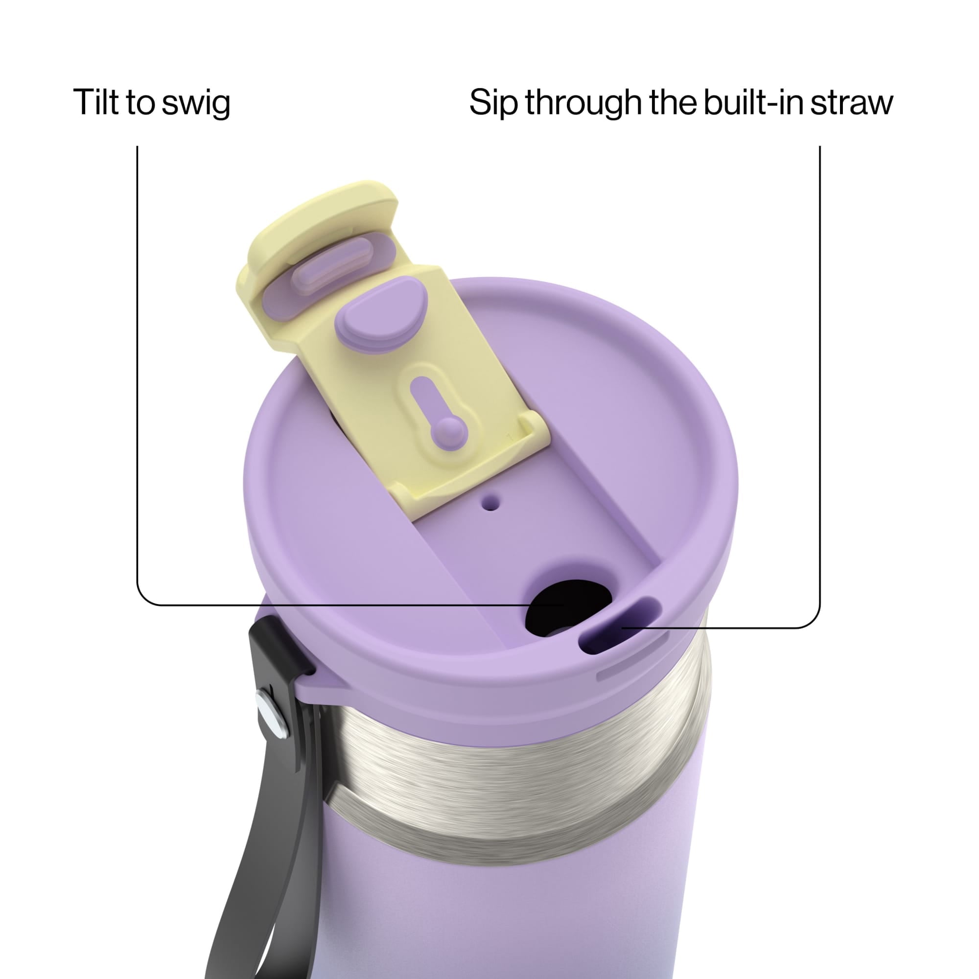 Contigo DualSip 16 oz Compact Leakproof Insulated Water Bottle with 2-Way Lid M49B