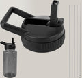 Straw Lid Compatible with Nalgene Water Bottles, BPA-Free Straws Lid with Handle for Nalgene Wide Mouth, Replacement Bottle Cap Accessories with Straws and Straw Brush M223M