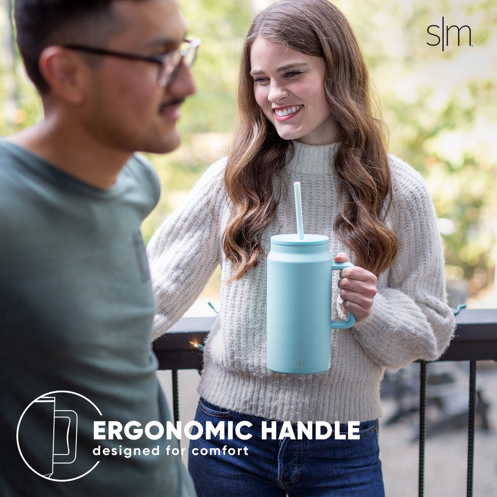 Simple Modern 50 fl oz Insulated Stainless Steel Trek Tumbler with Straw Lid | Midnight Black M406G