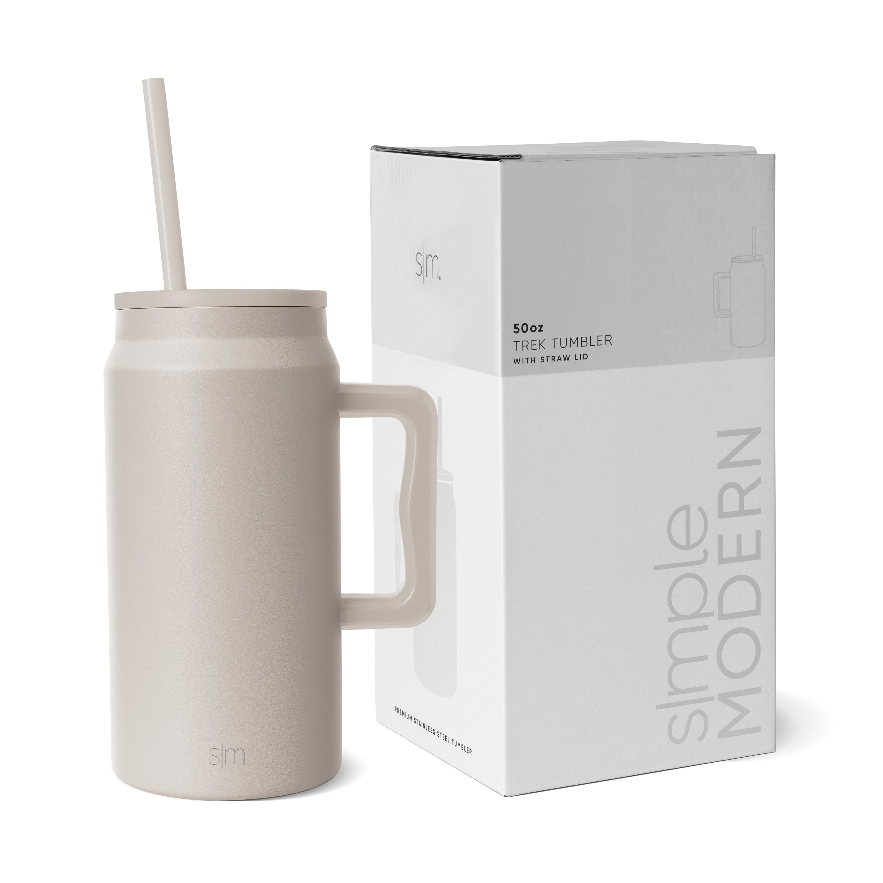 Simple Modern 50 fl oz Insulated Stainless Steel Trek Tumbler with Straw Lid | Midnight Black M406G