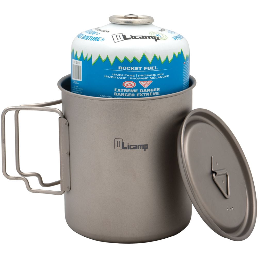 Olicamp Titanium Space Saver Mug with Lid, Nests Nalgene Bottle Inside, Lightweight and Compact, Perfect for Camping and Backpacking, 750mL M193N