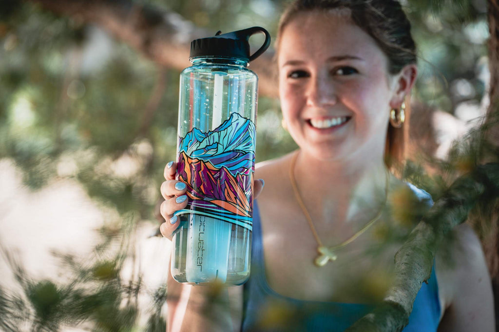 Epic Water Filters Nalgene OG Sustain Tritan USA Made Water Bottle and 75 Gallon Filter - Removes 99.99% of Water Impurities, 32oz, Leggitt Art M192F
