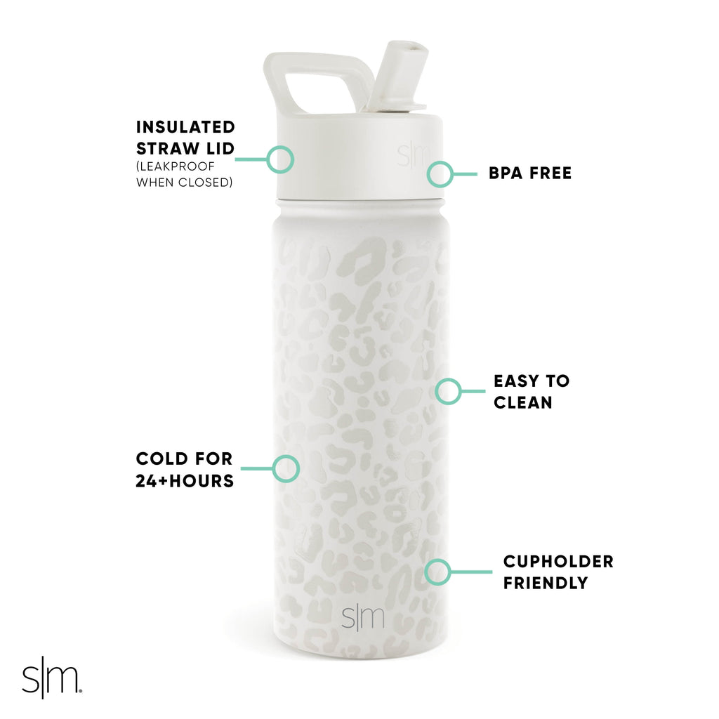 Simple Modern Summit Water Bottle Straw Lid Vacuum Insulated Stainless Steel Bottle | 18 fl oz M425A