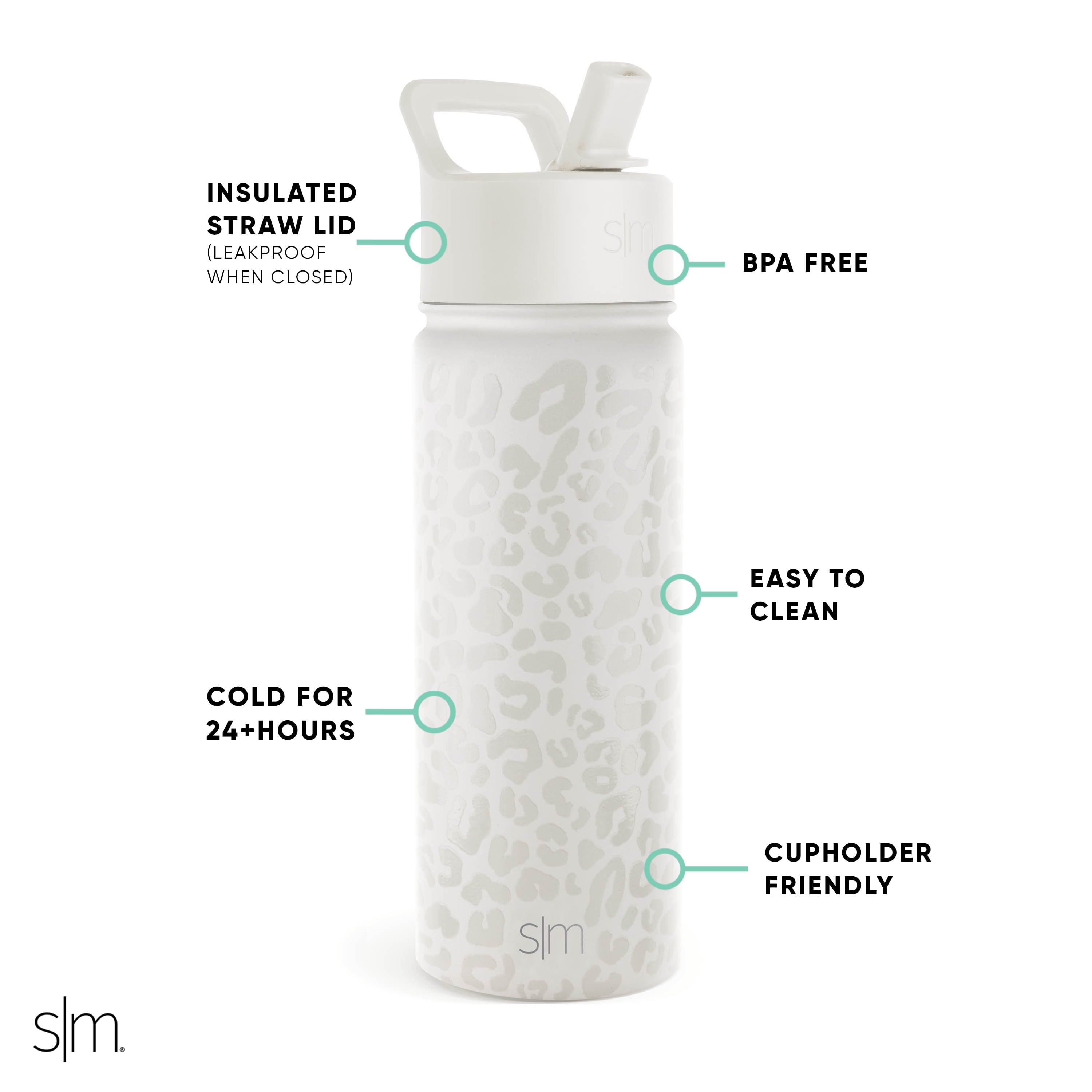 Simple Modern Summit Water Bottle Straw Lid Vacuum Insulated Stainless Steel Bottle | 18 fl oz M425A