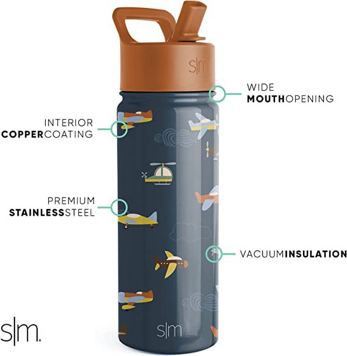 Simple Modern Summit Water Bottle Straw Lid Vacuum Insulated Stainless Steel Bottle | 18 fl oz M425A