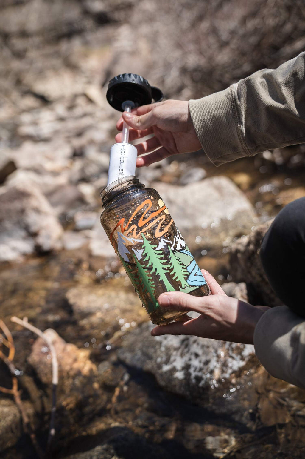 Epic Water Filters Nalgene OG Sustain Tritan USA Made Water Bottle and 75 Gallon Filter - Removes 99.99% of Water Impurities, 32oz, Atomic Child Special Edition M162G